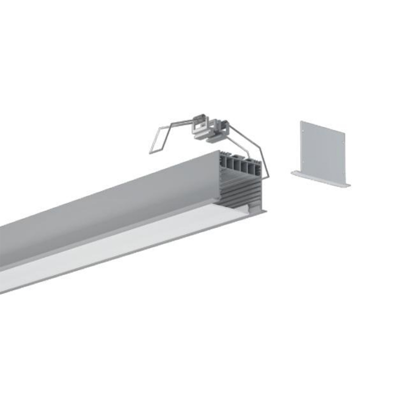 Recessed U Channel Aluminum LED Light Diffuser For LED Tape Lighting - Inner Width 53mm